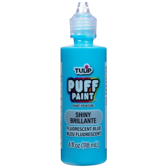 Tulip Dimensional Fabric Paint – Shiny Fluorescent Blue, 4 fl oz, Permanent Craft Paint for Clothes & DIY Projects