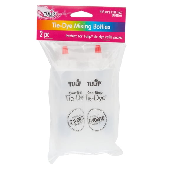 Tulip Tie-Dye Mixing Bottles, 2 Pack (4 fl oz Each) Easy Squeeze Bottles for Dye Refills, Color Mixing & DIY Fabric Projects