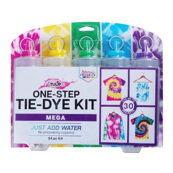 Tulip 5 Color One-Step Tie-Dye Kit Mega Bright Rainbow Dye in 8 fl oz bottles