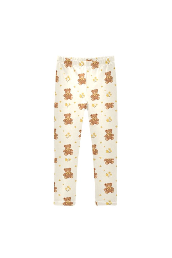 Tulip Bear Printed Leggings Yoga Pants for in 4t to 10t