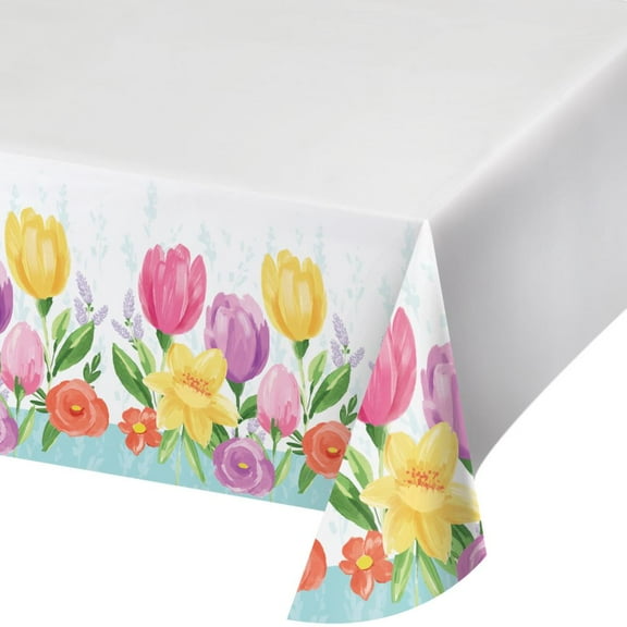 Tulip Blooms Paper Tablecloth