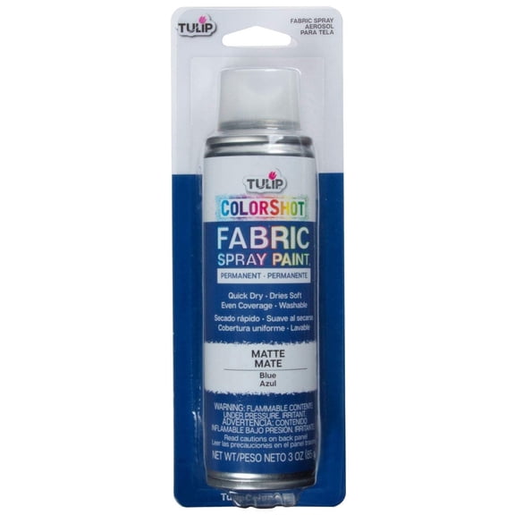 Tulip Color Shot Instant Fabric Spray Paint, 3 fl. Oz. Blue, Quick Dry and Permanent