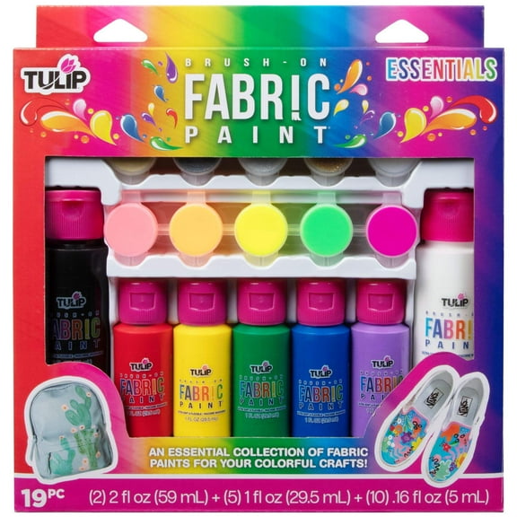 Tulip Brush-On Fabric Paint Essentials 19-Pc. Kit
