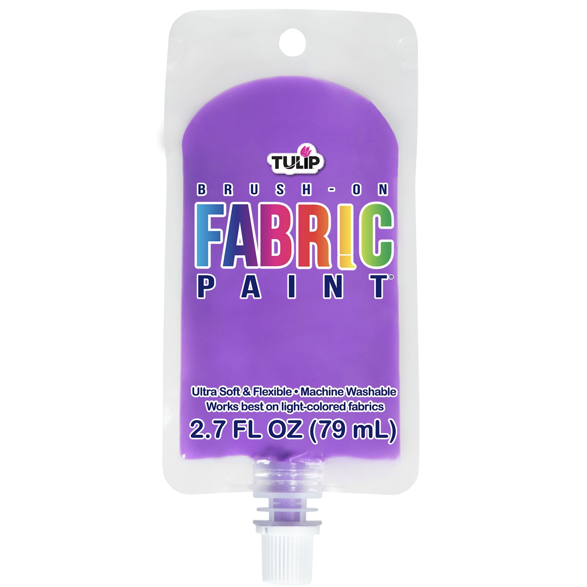 Tulip BrushOn Fabric Paint, Purple 2.7 fl oz Pouch, Dries Soft and Permanent