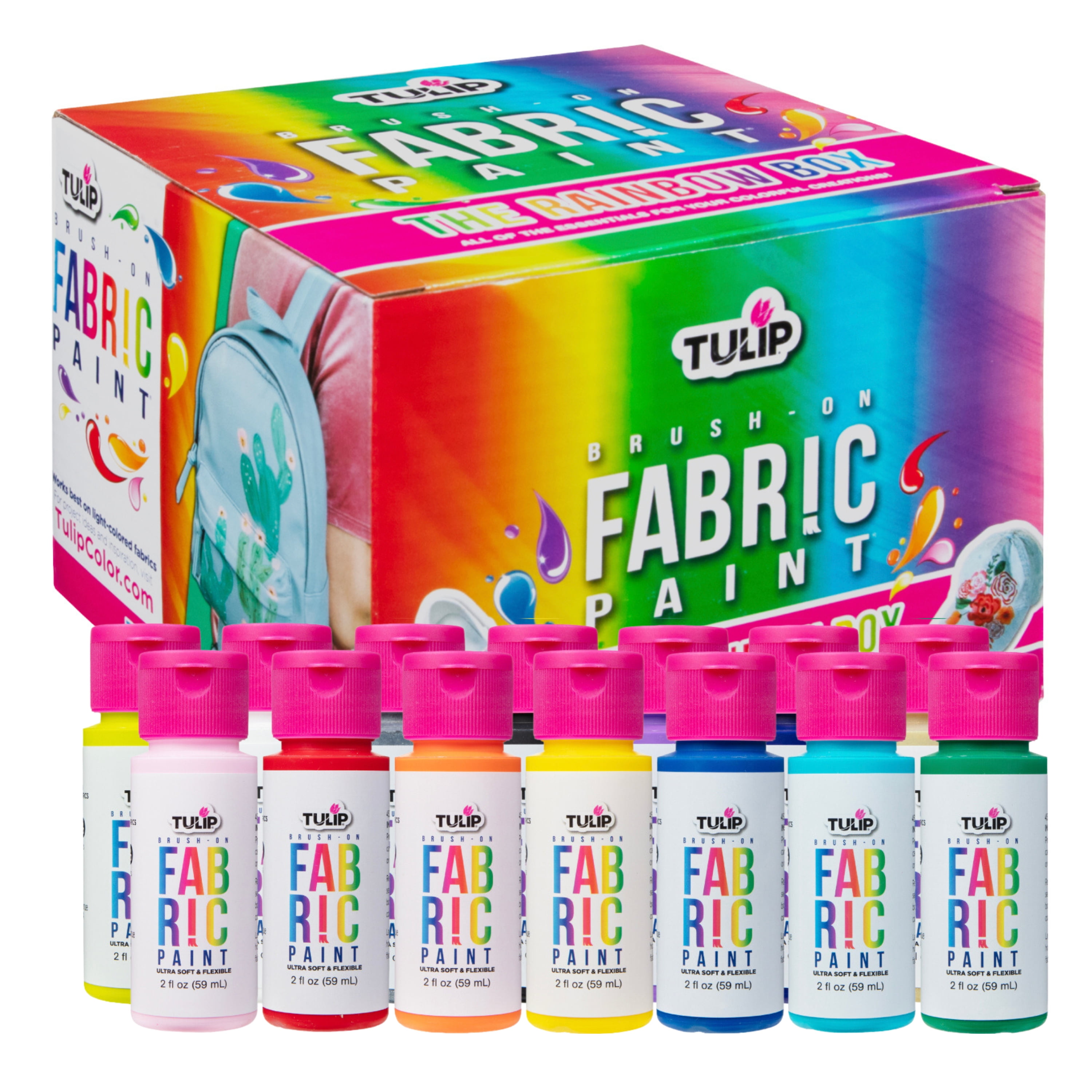 Tulip BrushOn Fabric Paint Rainbow Box, Premium Paint, Permanent