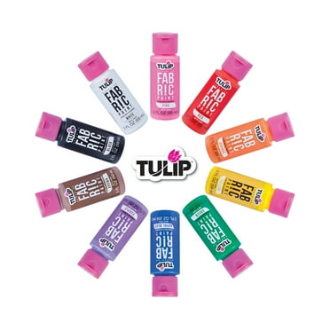 Tulip Brush-on Fabric Paint 10 Pack of 2 fl oz Bottles, Liquid Rainbow