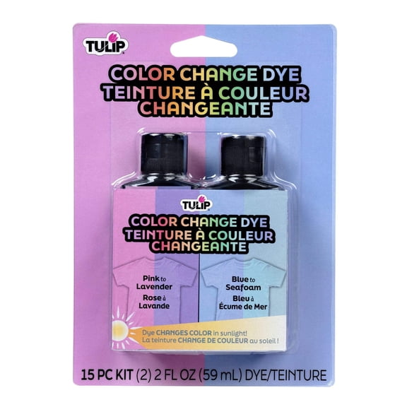 Tulip Color Change Sunlight Activated Liquid Fabric Dyes for Cotton Fabrics 2 fl oz 2 Pack