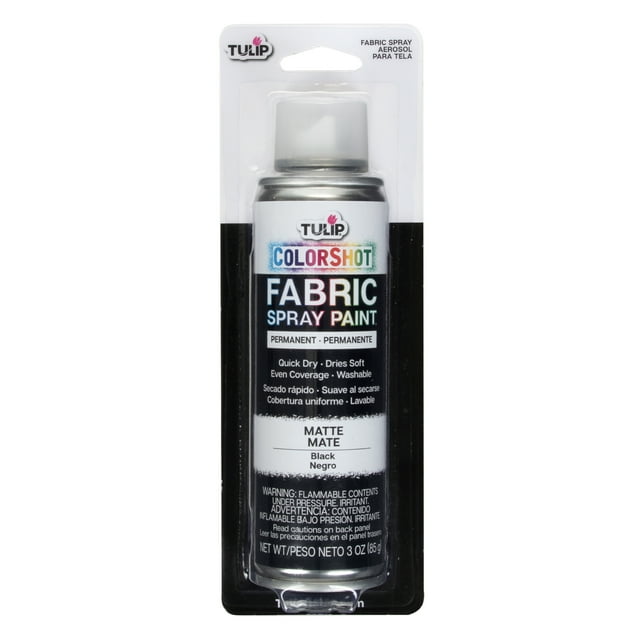 Tulip Color Shot Instant Fabric Color Spray 3 oz Black, Quick Dry