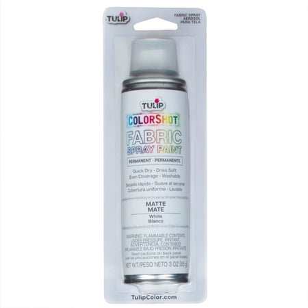 Tulip Color Shot Instant Fabric Spray Paint, 3 fl. Oz. White, Quick Dry and Permanent