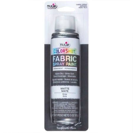 Tulip Color Shot Instant Fabric Spray Paint, 3 fl. Oz. Gray, Quick Dry and Permanent