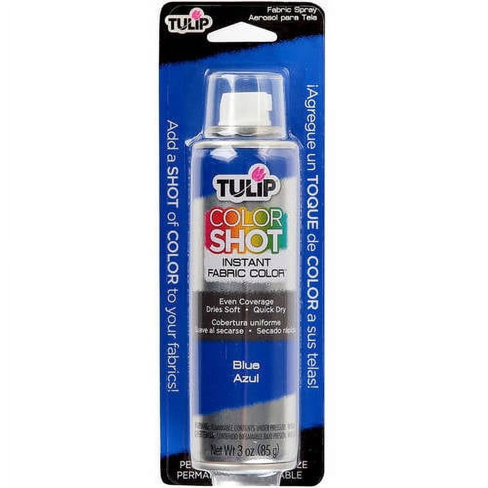 Tulip Color Shot Instant Fabric Spray Paint, 3 oz Blue, Quick Dry and