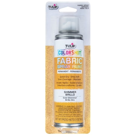 Tulip Color Shot Instant Fabric Spray Paint 3 oz. Gold Shimmer Quick Dry Permanent