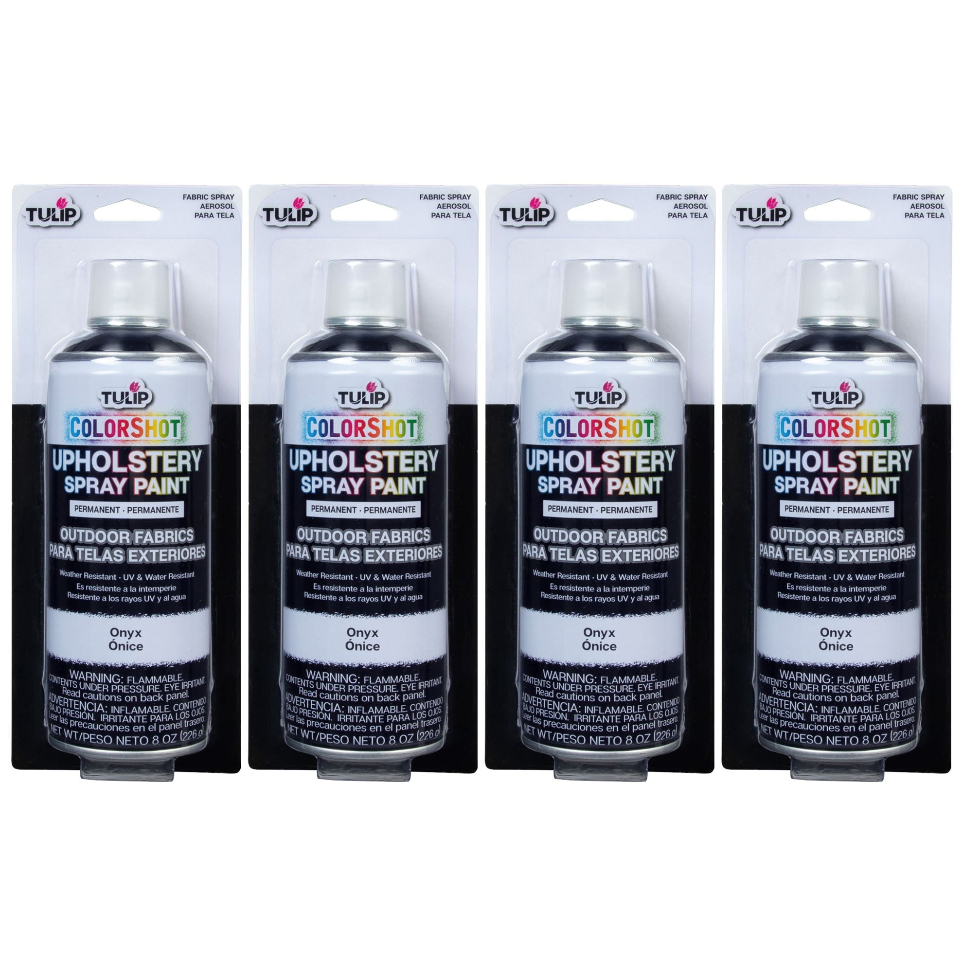 Tulip Colorshot Outdoor Fabric Upholstery Spray Onyx Black 4 Pack