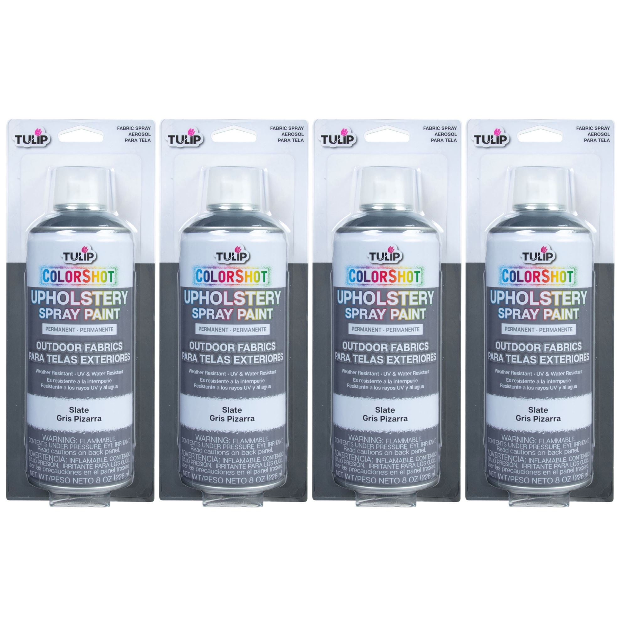 Tulip Colorshot Outdoor Fabric Upholstery Spray Slate Gray 4 Pack