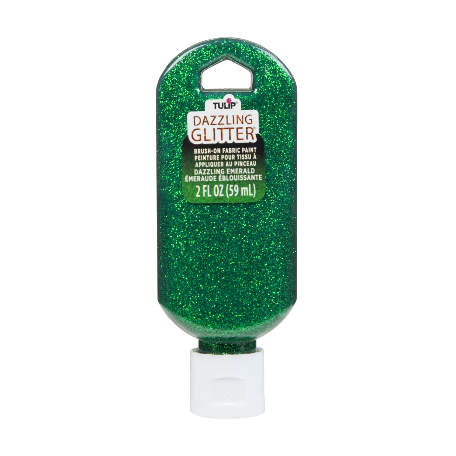 Tulip Dazzling Glitter Brush-On Fabric Paint 2 fl oz Emerald 