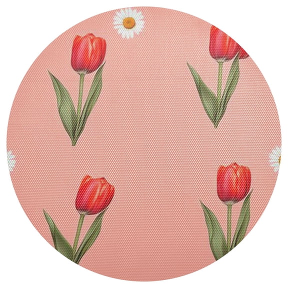 Tulip Delight 15.4in Diameter PVC Plate Mat, Heat-Resistant and Cuttable, Kitchen Decor