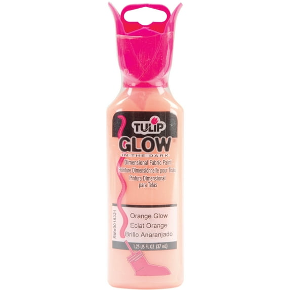 Tulip Dimensional Fabric Paint 1.25oz-Glow In The Dark - Orange, Pk 3, Tulip