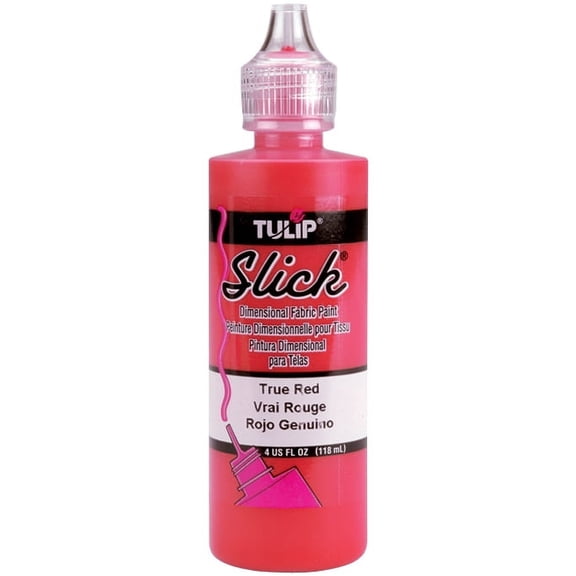 Tulip Dimensional Fabric Paint 4oz-Slick - True Red