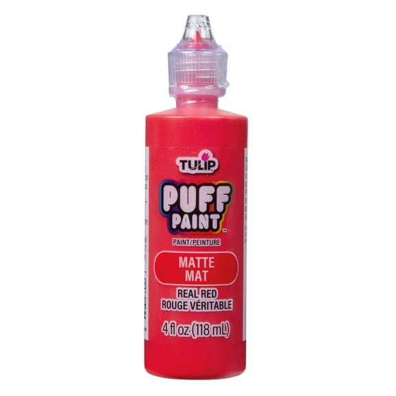 Tulip Dimensional Fabric Paint – Matte Real Red, 4 fl oz, Permanent Craft Paint for Clothes & DIY Projects