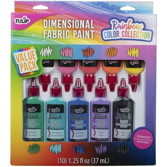 Tulip Dimensional Fabric Paint 10/Pkg-Rainbow