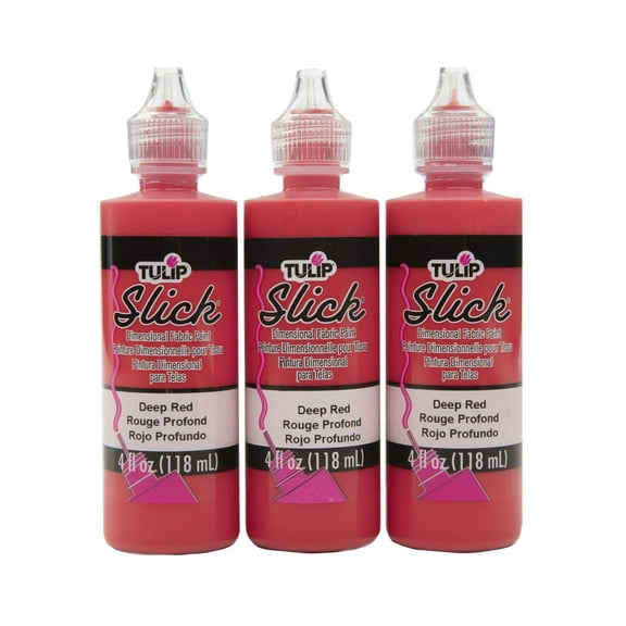 Tulip Dimensional Fabric Paint Slick 4 fl oz Deep Red 3 Pack