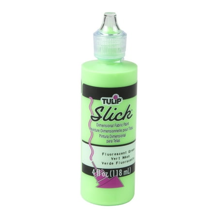 Tulip Puff Fabric Paint, Shiny Fluorescent Green, 4 fl oz Liquid Gel