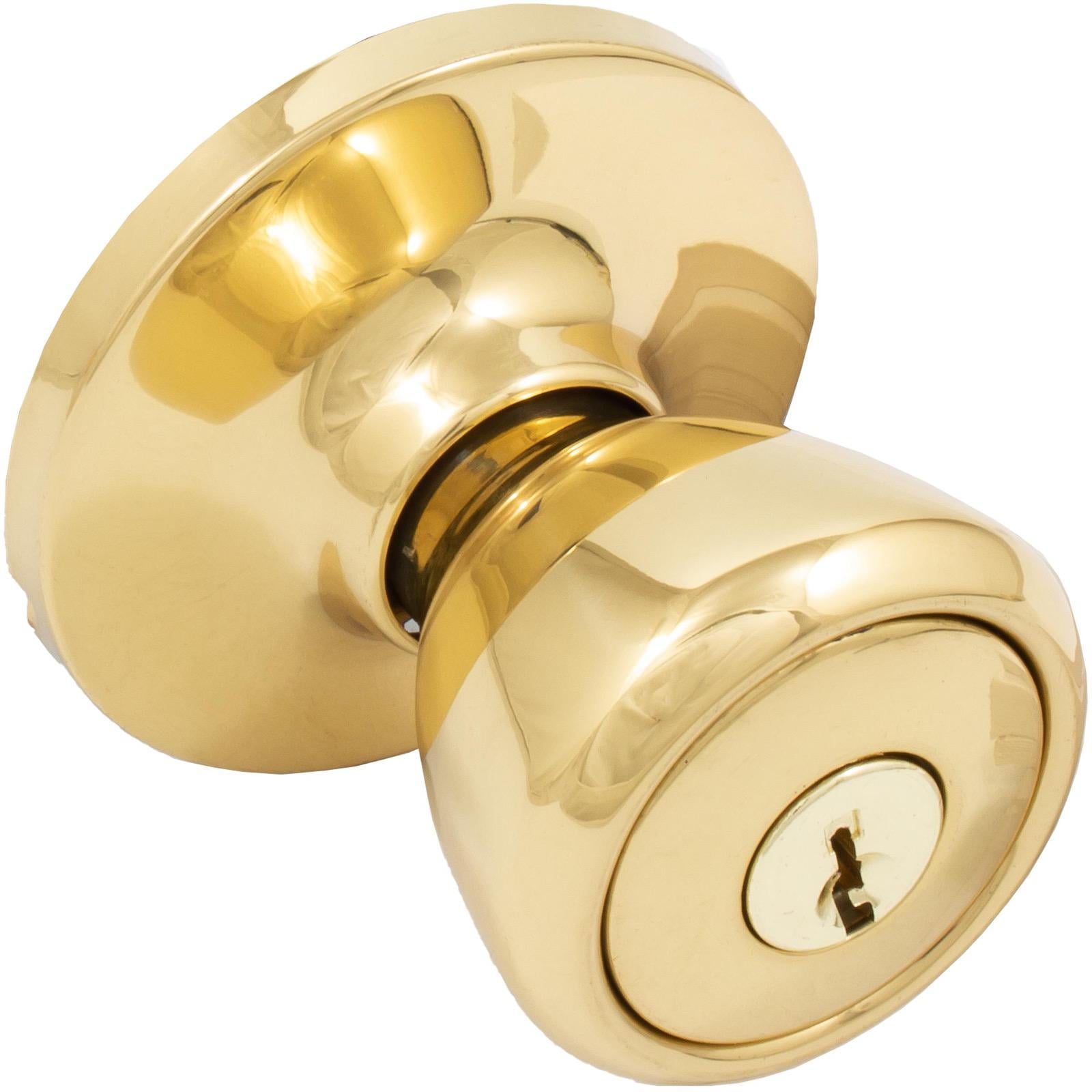 Tulip Door Knob, Entry Latch, KW Keyway, Polished Brass by Stone Harbor Hardware