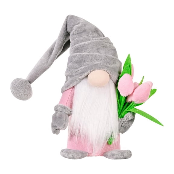 Tulip Dwarf Elf Plush Stuffed Faceless Doll Spring Flower Gnome Valentine Doll Ornaments Valentine's Day Wedding Mother's Day Birthday Tulip Gnome Doll Gift