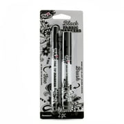 Tulip Fabric Markers 2 Piece, Black, Fine Tip and Brush Tip Permanent