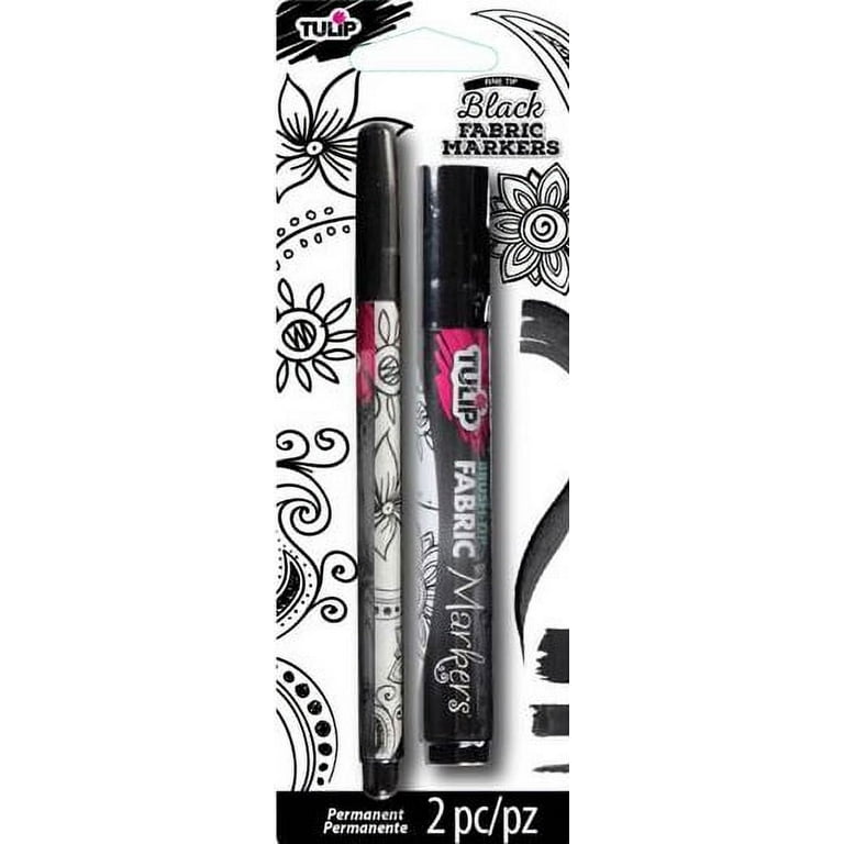 Tulip Fabric Markers Variety Pack 5 Pkg Black Assorted Tips
