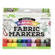 Tulip Fabric Markers Brush Tip 10 Pack Rainbow