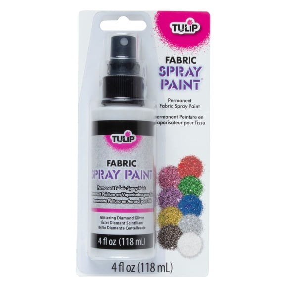 Tulip Glitter Fabric Spray Paint - Permanent Non-Aerosol Pump Spray, 4 oz Diamond Glitter for T-Shirts, Canvas, Clothing - Washable, Soft Finish