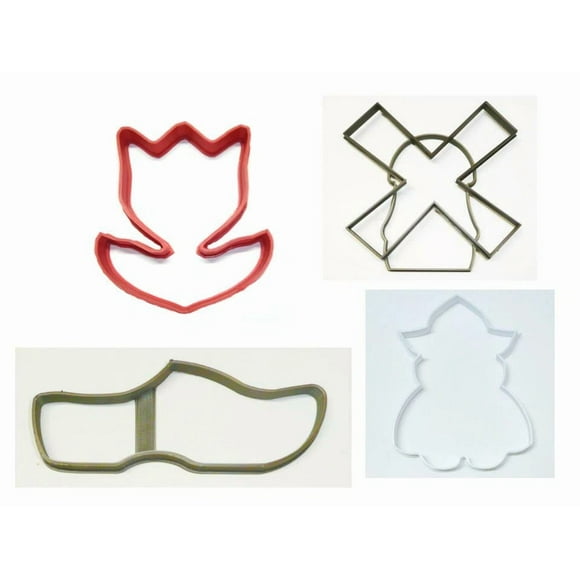 Tulip Festival Dutch Heritage Culture Holland Set Of 4 Cookie Cutter Usa Pr1486