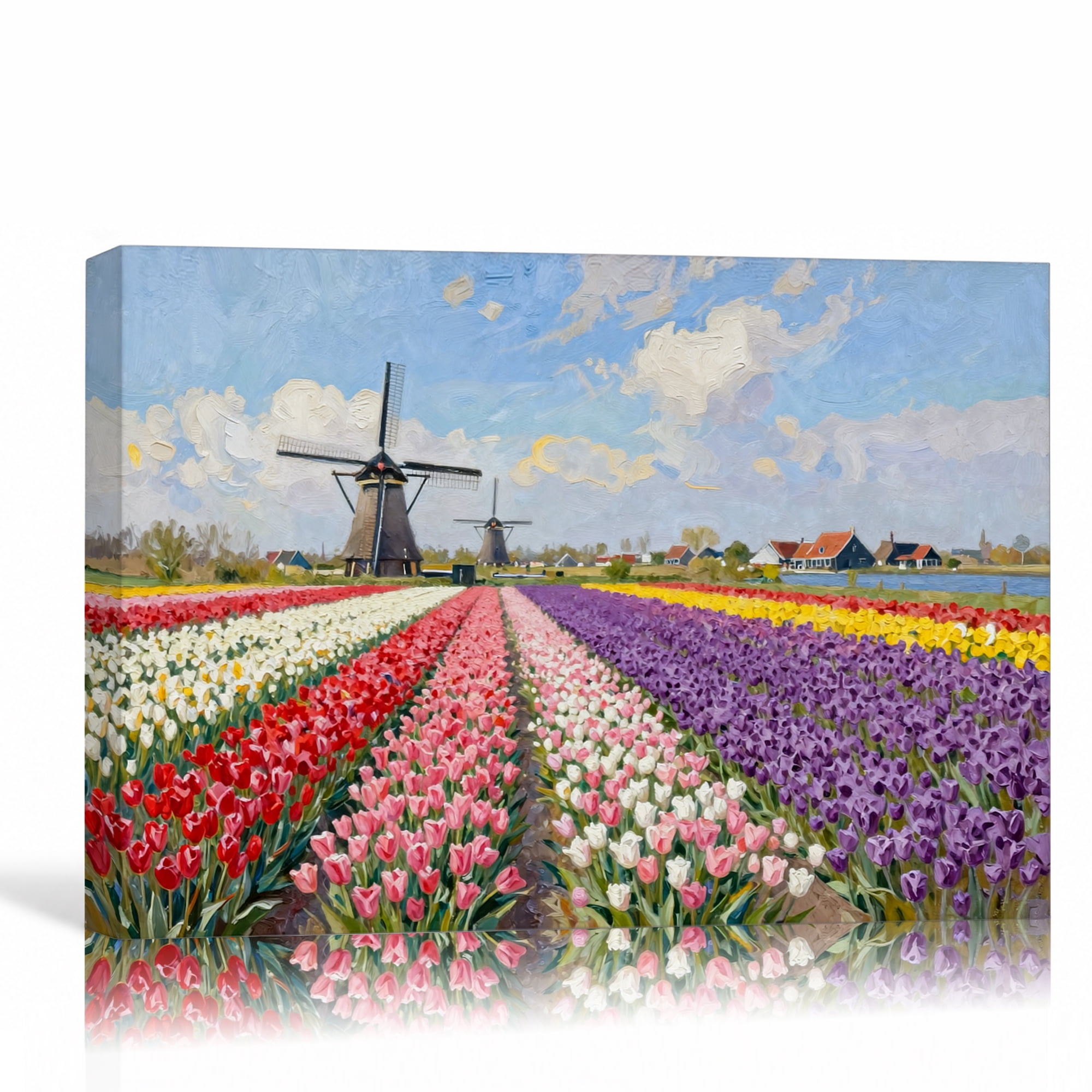 Windmill Recipe Create Tulip Field Windmill Wall Art Floral Canvas Print Netherlands Landscape ...