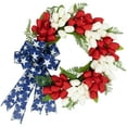 thumbnail image 1 of Northlight Tulip Patriotic Wreath with Star Bow - 24", 1 of 7