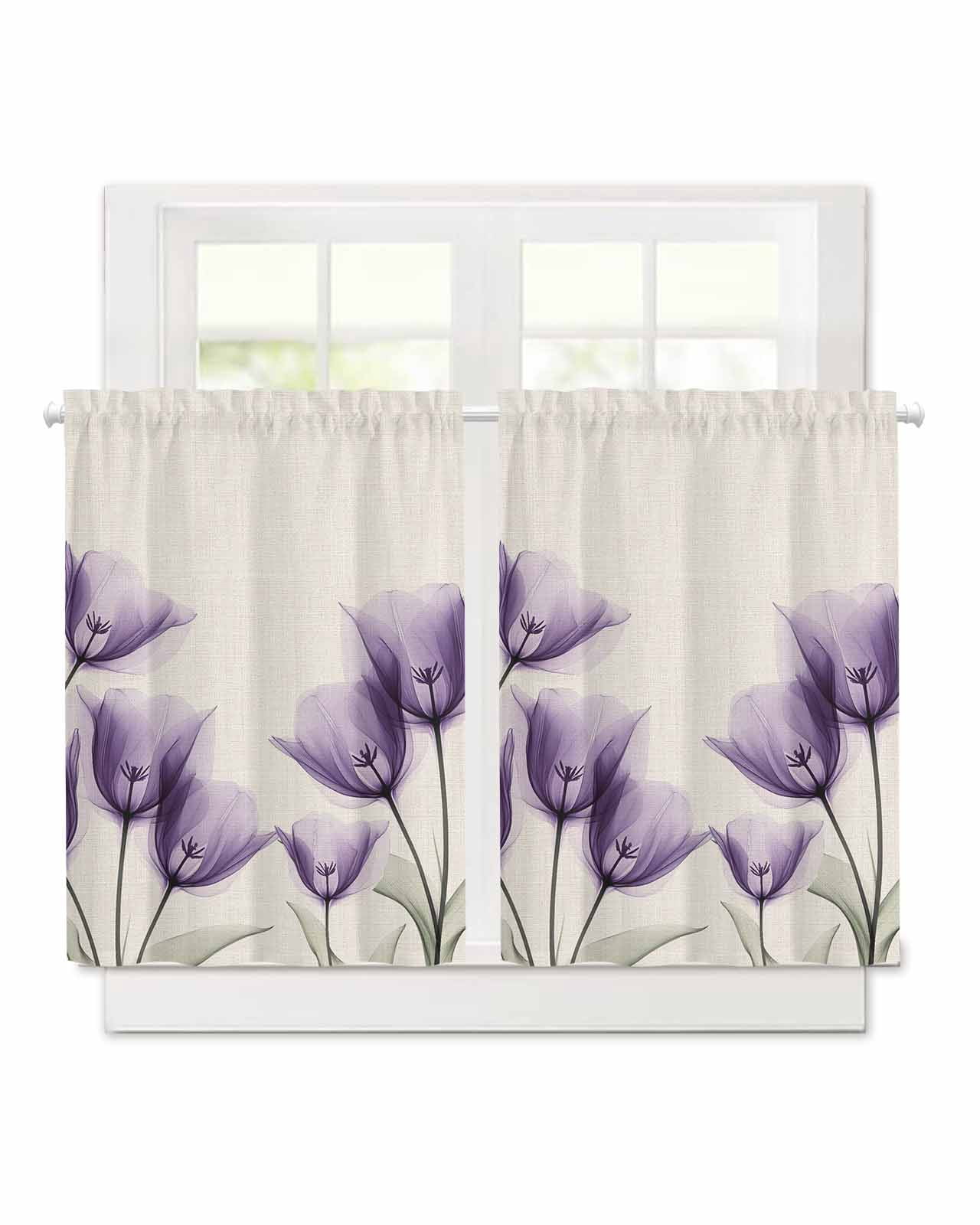 3D Tulip Flowers 246 Curtains Drapes