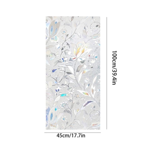 Tulip Flower Decorative Window Film Static Cling Privacy Glass Sticker Glue Free Removable Sun Blocking Tint for Kitchen Sliding Door Sidelight Front Door Privacy Protection (39 X 18) Pvc