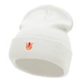 thumbnail image 1 of Tulip Flower Embroidered 12 Inch Knitted Long Beanie - White OSFM, 1 of 5