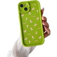 thumbnail image 1 of Tulip Flower Fine Hole All Inclusive Lens Phone Case, Soft Silicone, Small Fresh Design, Sweet Girls Love, for iPhone 15 14 13 12 11 Pro Plus XS XR X 7 8 Phone Case (Green,iPhone 12 Pro), 1 of 8