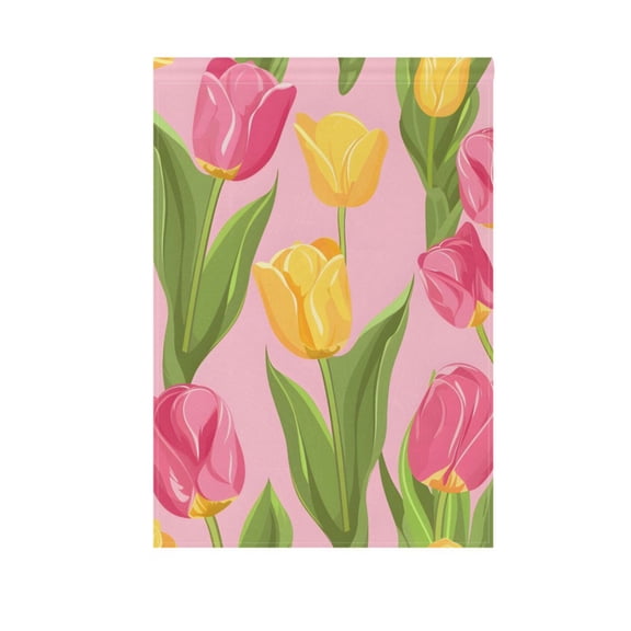 Tulip Flower Garden Flag House Banner 12" x 18" Double Sided Outdoor Yard Decoration