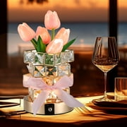 Tulip Flower Lamps,LED Decorations Tulips Table Lamp,Gifts for Girlfriend Mom Women Her Wife Sister Girls Birthday Valentine Day,Mothers Day,Artificial Flower Bedroom Desk Night Light