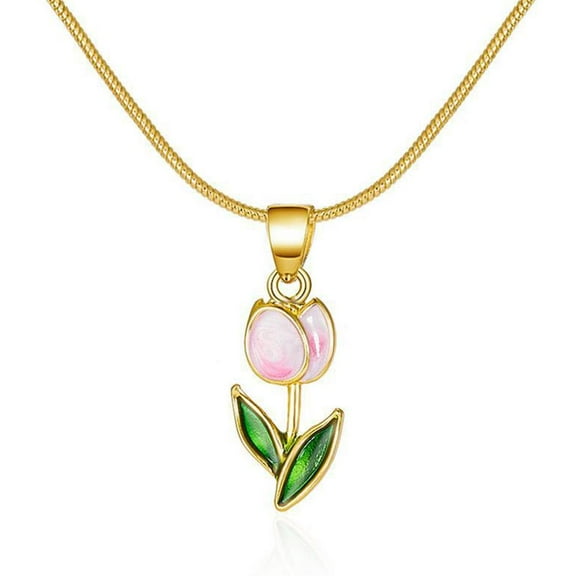 Tulip Flower Necklace - Perfect Gift for Her, Elegant Jewelry for Weddings, Valentine's Day & More
