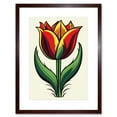 thumbnail image 1 of Tulip Flower Old School USA Tattoo Ink Body Art Rockabilly Americana 50s Artwork Framed Wall Art Print 9X7 Inch, 1 of 5