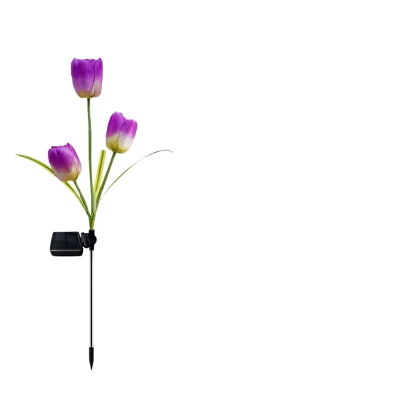 Tulip Flower Solar Stake Lights, Outdoor LED Landscape Decor for Garden Patio Pathway Villa, Waterproof Yard Stake Lighting for Spring Night Decor