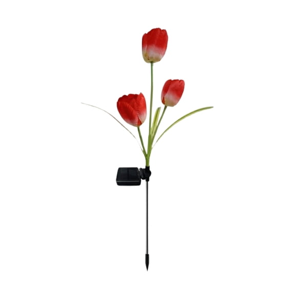 Tulip Flower Solar Stake Lights, Outdoor LED Landscape Decor for Garden Patio Pathway Villa, Waterproof Yard Stake Lighting for Spring Night Decor