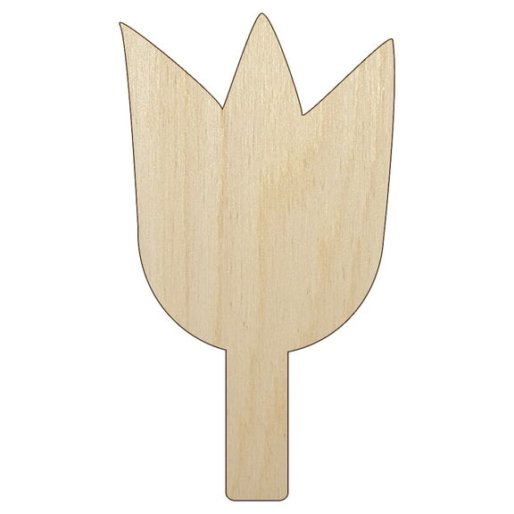 Tulip Flower Solid Wood Shape Unfinished Piece Cutout Craft DIY Projects - 6.25 Inch Size - 1/8 Inch Thick