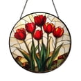 thumbnail image 1 of Tulip Flower Stained Glass Suncatcher, Spring Garden Window Art Gift for Mother’s Day, 1 of 4