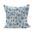 thumbnail image 1 of Tulip Fluffy Throw Pillow Cushion Cover, Different Size Tiled Tulips Illustration with Explicit Motley Lines Design Print, Decorative Square Accent Pillow Case, 40" x 40", Blue, by Ambesonne, 1 of 5