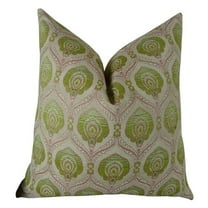 Tulip Handmade Double Sided Throw Pillow - Pink & Green - 16 x 16 in.