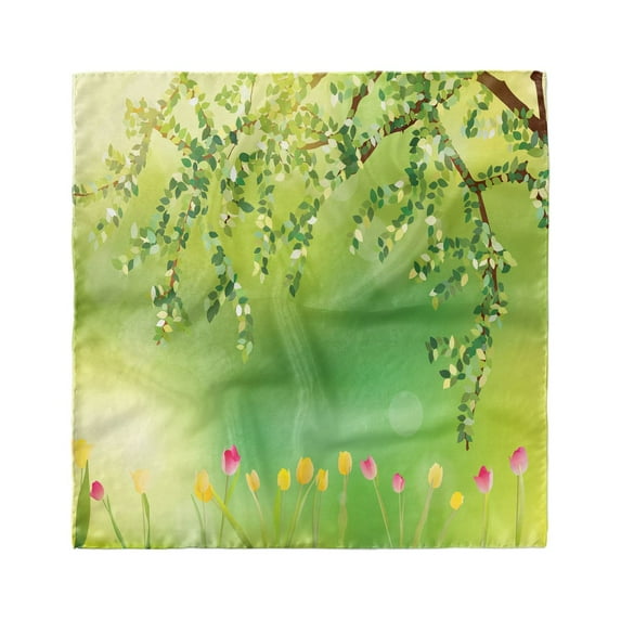 Tulip Head Scarf, Colorful Tulips Tree, Head Wrap, 3 Sizes, by Ambesonne